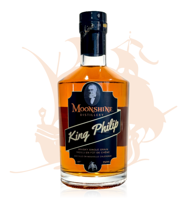 Moonshine Whysky King Philip - Vieilli en fût de chêne - 40° - Distillé en Nouvelle-Calédonie